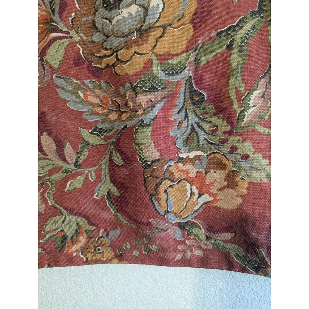 Pottery Barn Vanessa Floral Pillow Cover Red Sage Green 24x24 Square Euro Sham